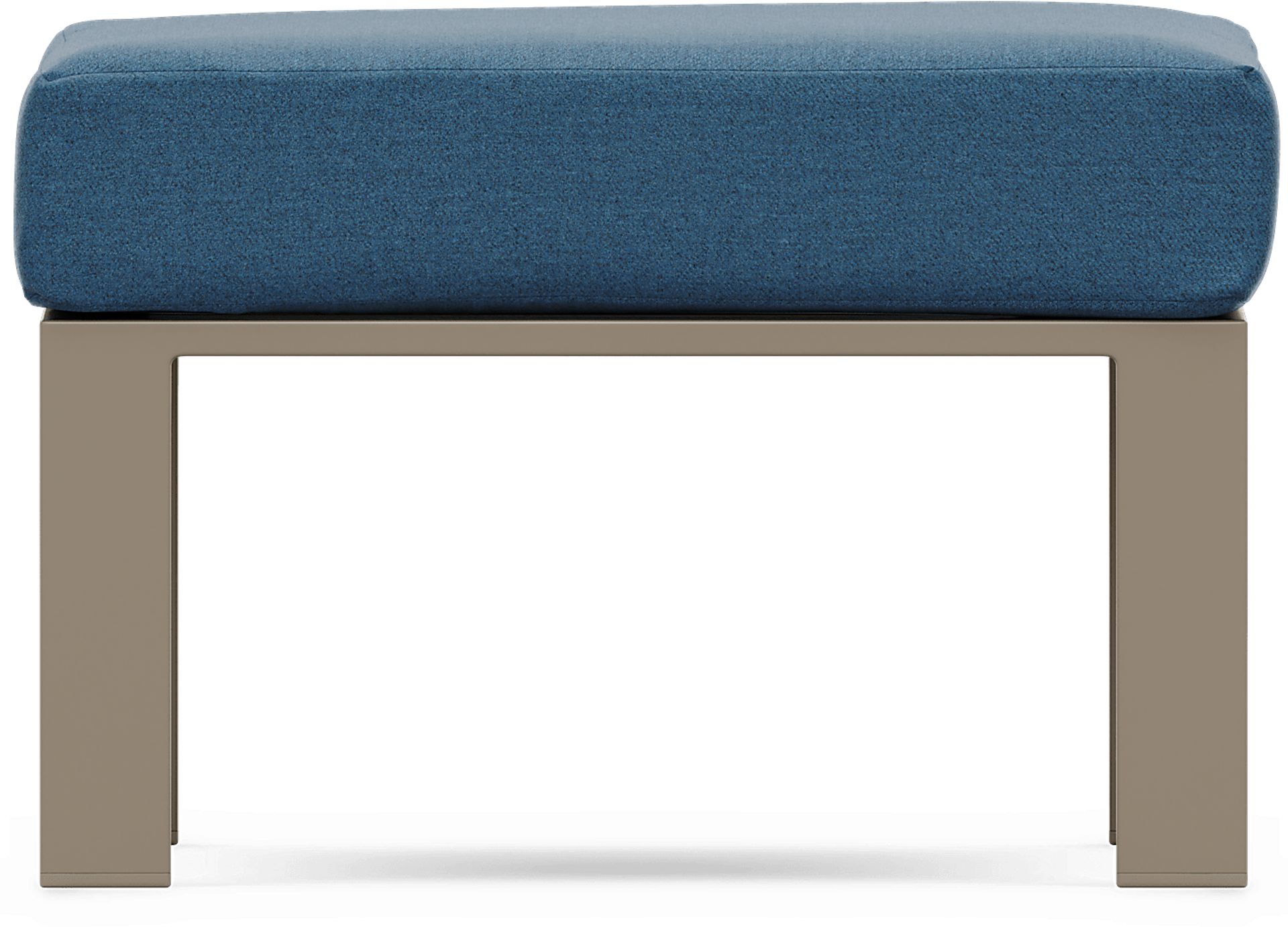 Solana Taupe Outdoor Ottoman with Blueberry Cushion - Image 2