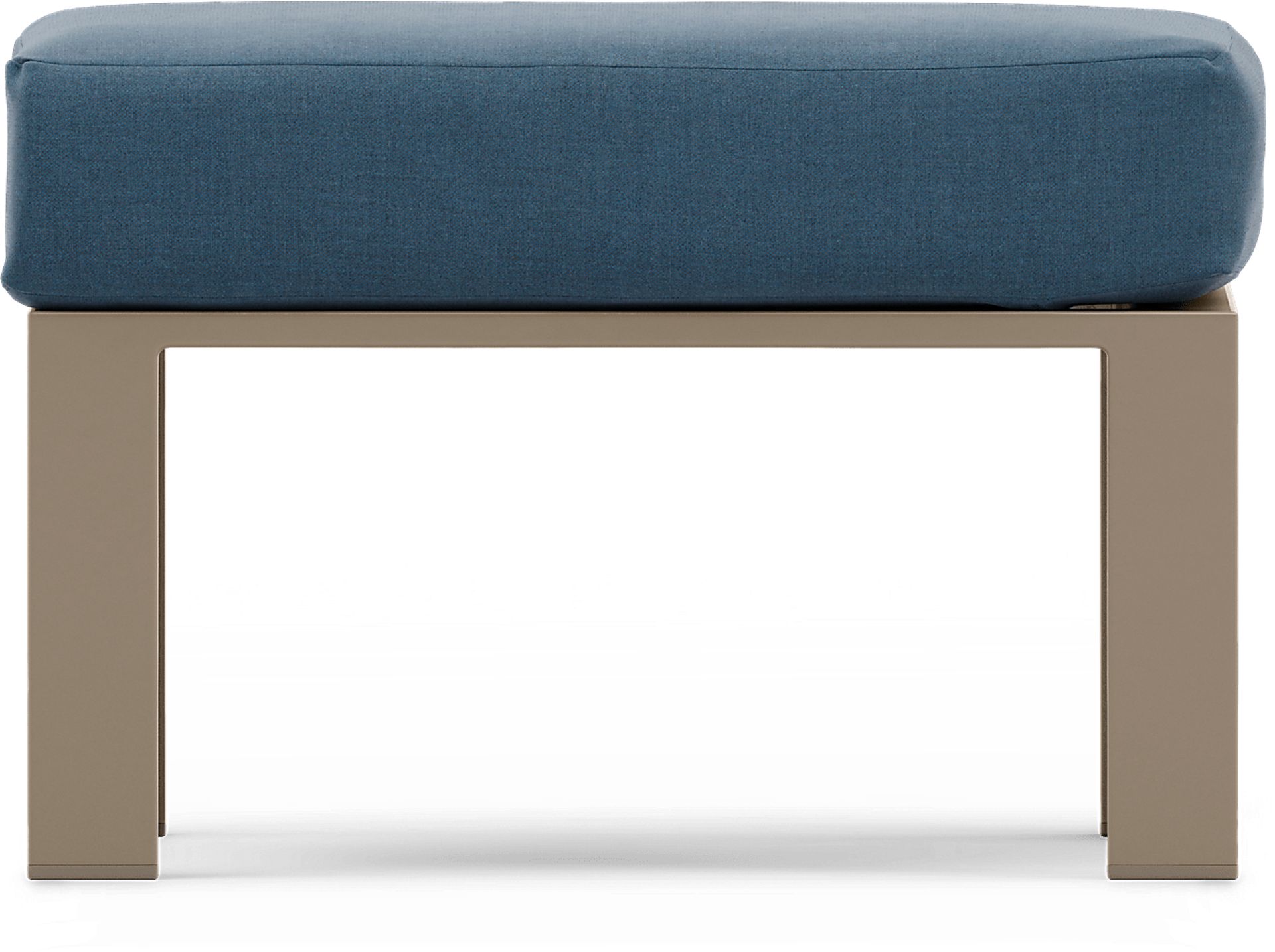 Solana Taupe Outdoor Ottoman with Blueberry Cushion - Image 3