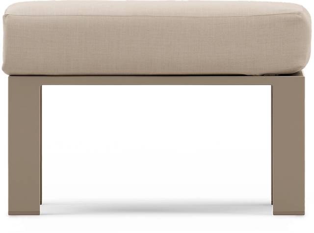 Solana Taupe Outdoor Ottoman with Buff Cushion - Thumbnail - Image 3