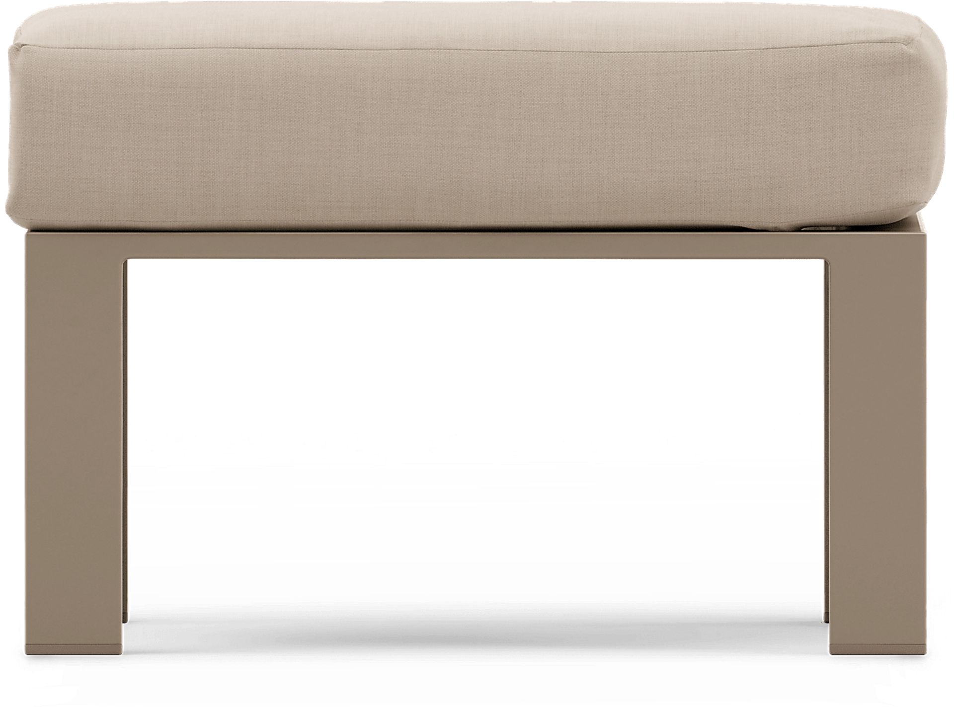 Solana Taupe Outdoor Ottoman with Buff Cushion - Image 3