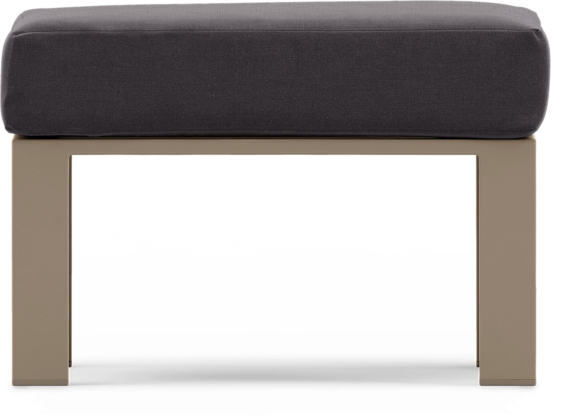 Solana Taupe Outdoor Ottoman with Charcoal Cushion - Image 2