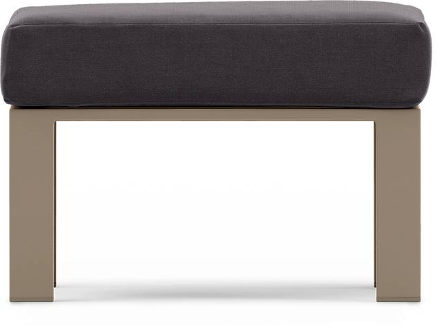 Solana Taupe Outdoor Ottoman with Charcoal Cushion - Thumbnail - Image 2