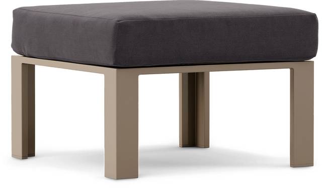 Solana Taupe Outdoor Ottoman with Charcoal Cushion - Thumbnail - Image 1