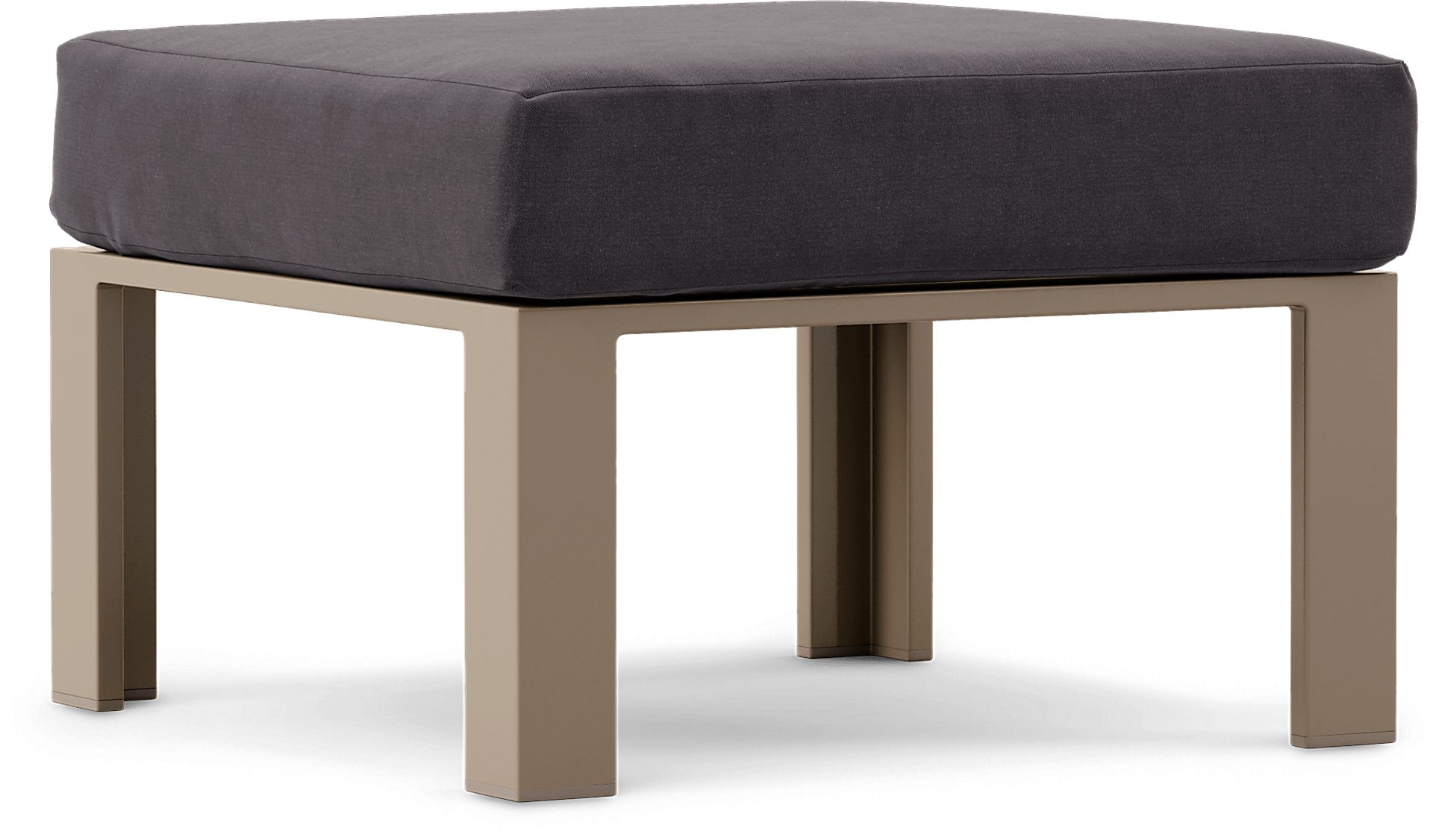 Solana Taupe Outdoor Ottoman with Charcoal Cushion - Image 1