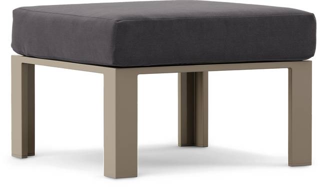 Solana Taupe Outdoor Ottoman with Charcoal Cushion - Thumbnail - Image 1