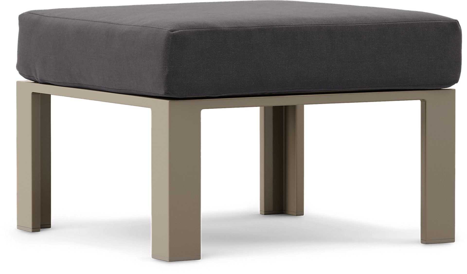 Solana Taupe Outdoor Ottoman with Charcoal Cushion - Image 1