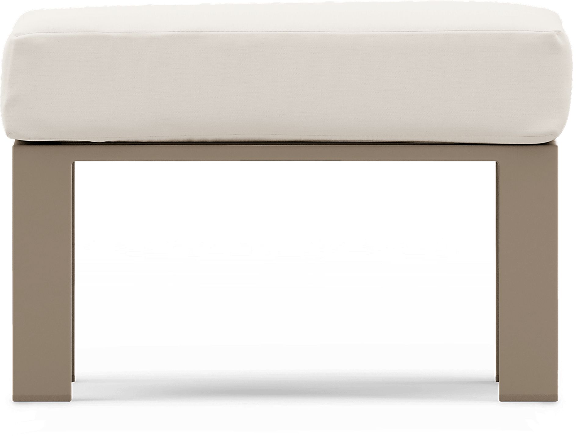 Solana Taupe Outdoor Ottoman with Natural Cushion - Image 2
