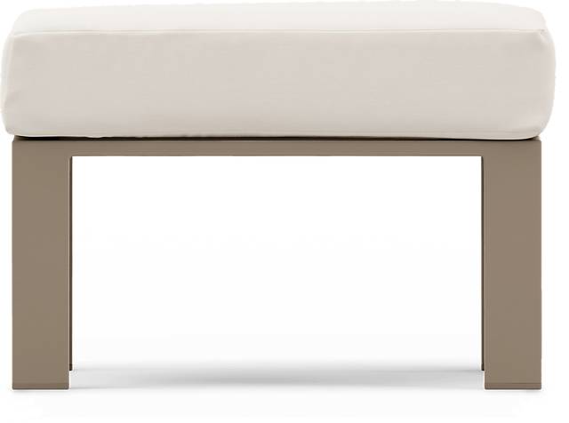 Solana Taupe Outdoor Ottoman with Natural Cushion - Thumbnail - Image 2