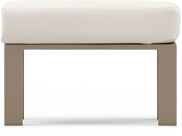 Solana Taupe Outdoor Ottoman with Natural Cushion - Thumbnail - Image 3