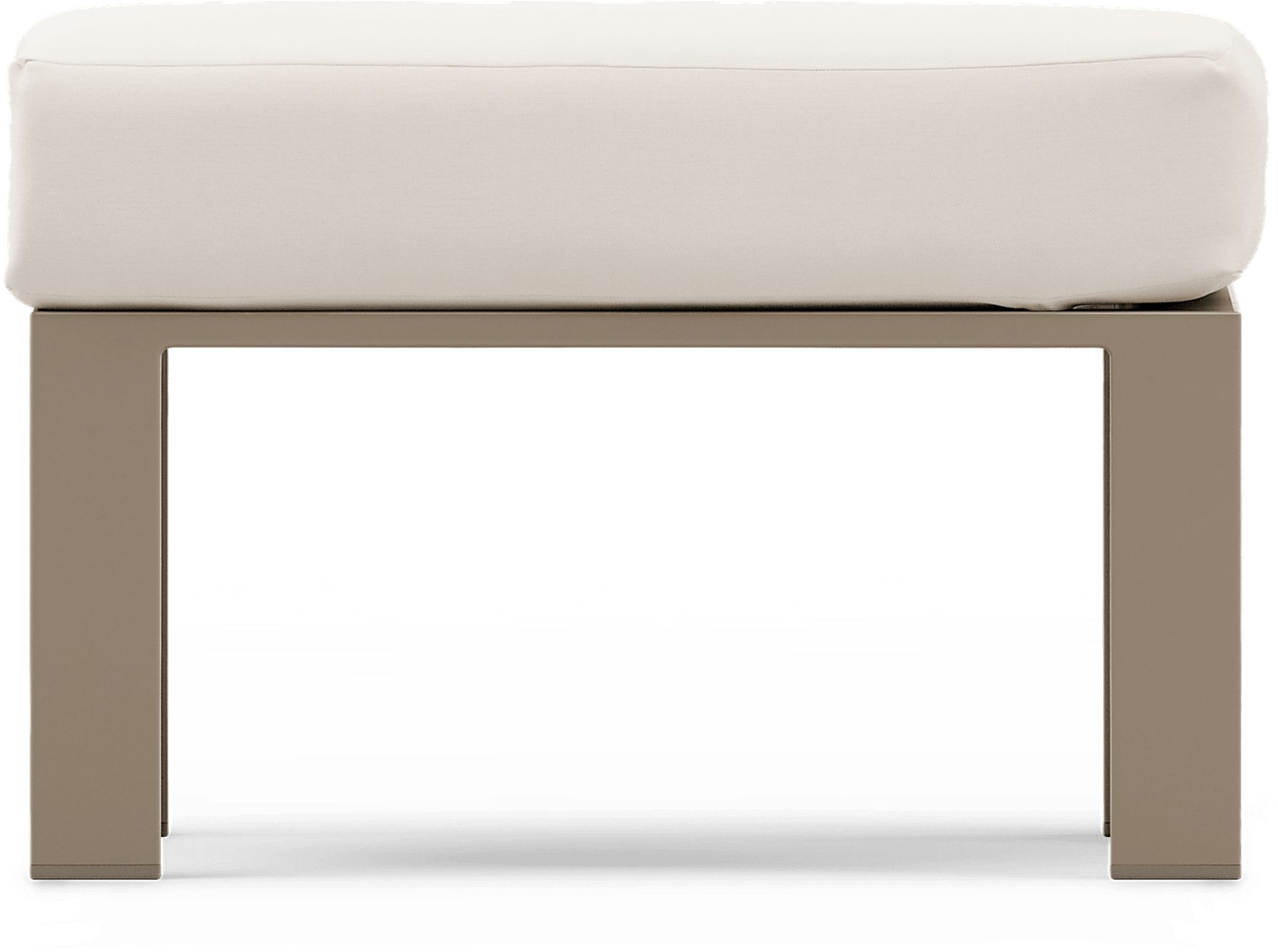 Solana Taupe Outdoor Ottoman with Natural Cushion - Image 3