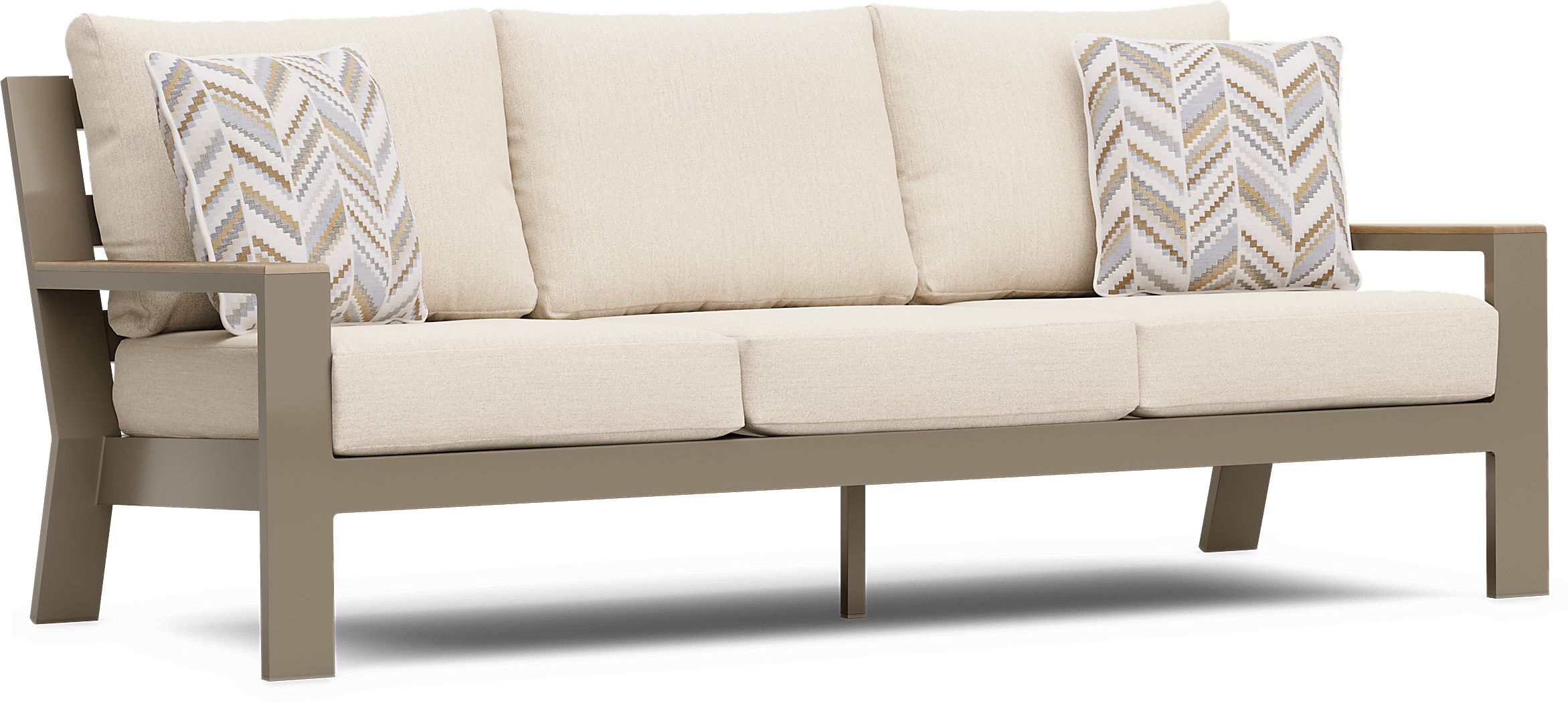 Solana Taupe 3 Pc Outdoor Seating Set - Thumbnail 3