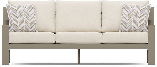 Solana Taupe Outdoor Sofa with Bisque Cushions - Thumbnail - Image 1