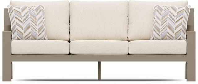 Solana Taupe Outdoor Sofa with Bisque Cushions - Thumbnail - Image 1