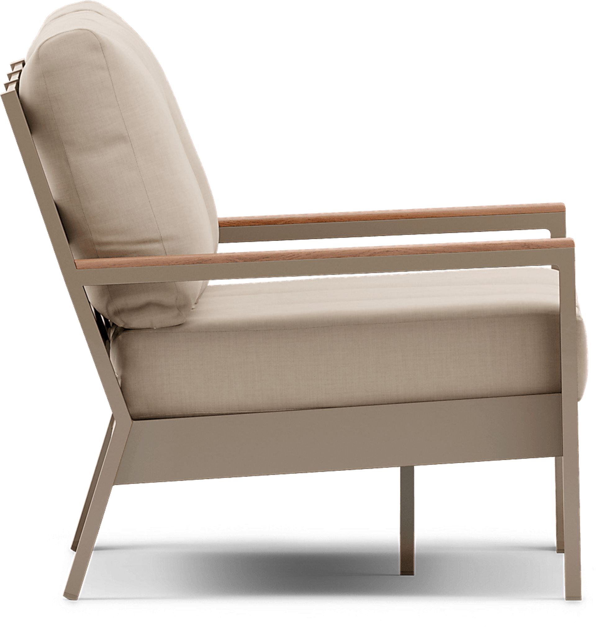 Solana Taupe 4 Pc Outdoor Sofa Seating Set With Buff Cushions - Image 4