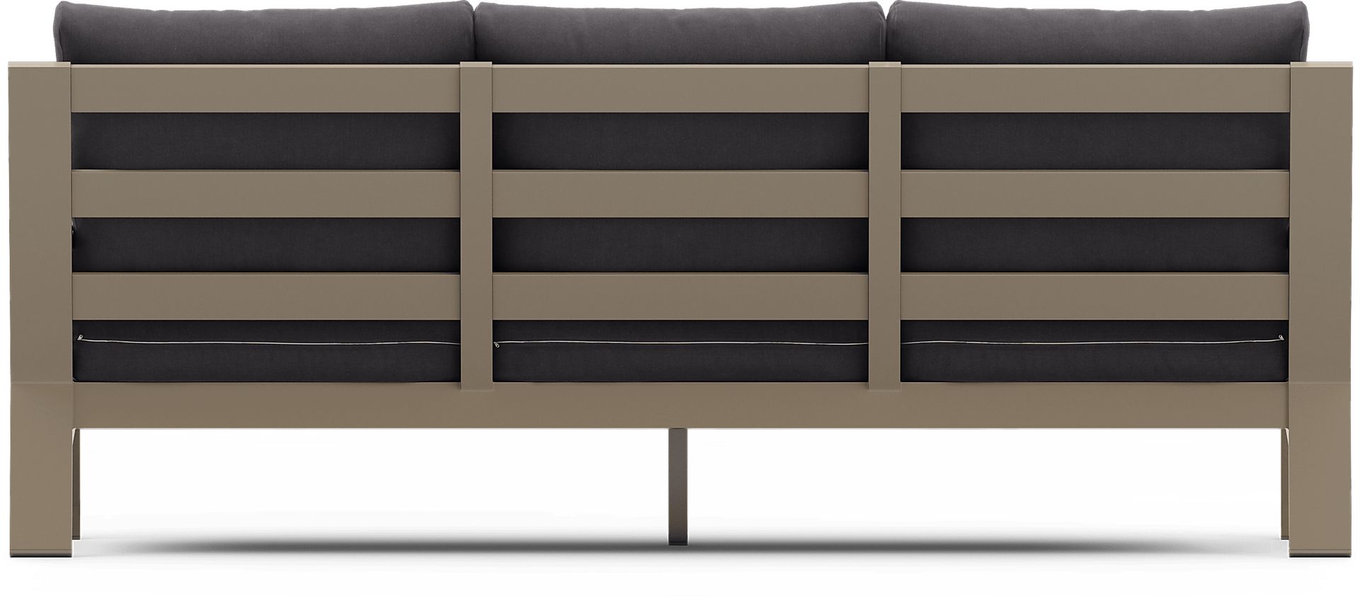 Solana Taupe Outdoor Sofa with Charcoal Cushions - Image 5