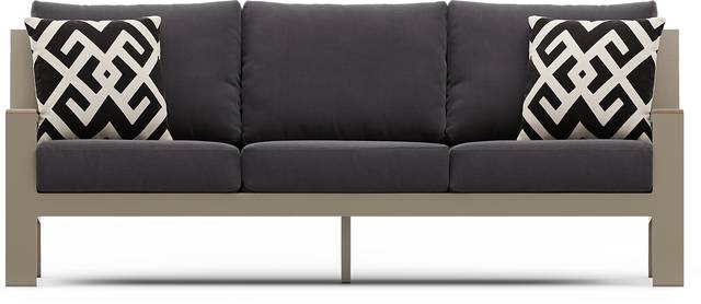 Solana Taupe Outdoor Sofa with Charcoal Cushions - Thumbnail - Image 1