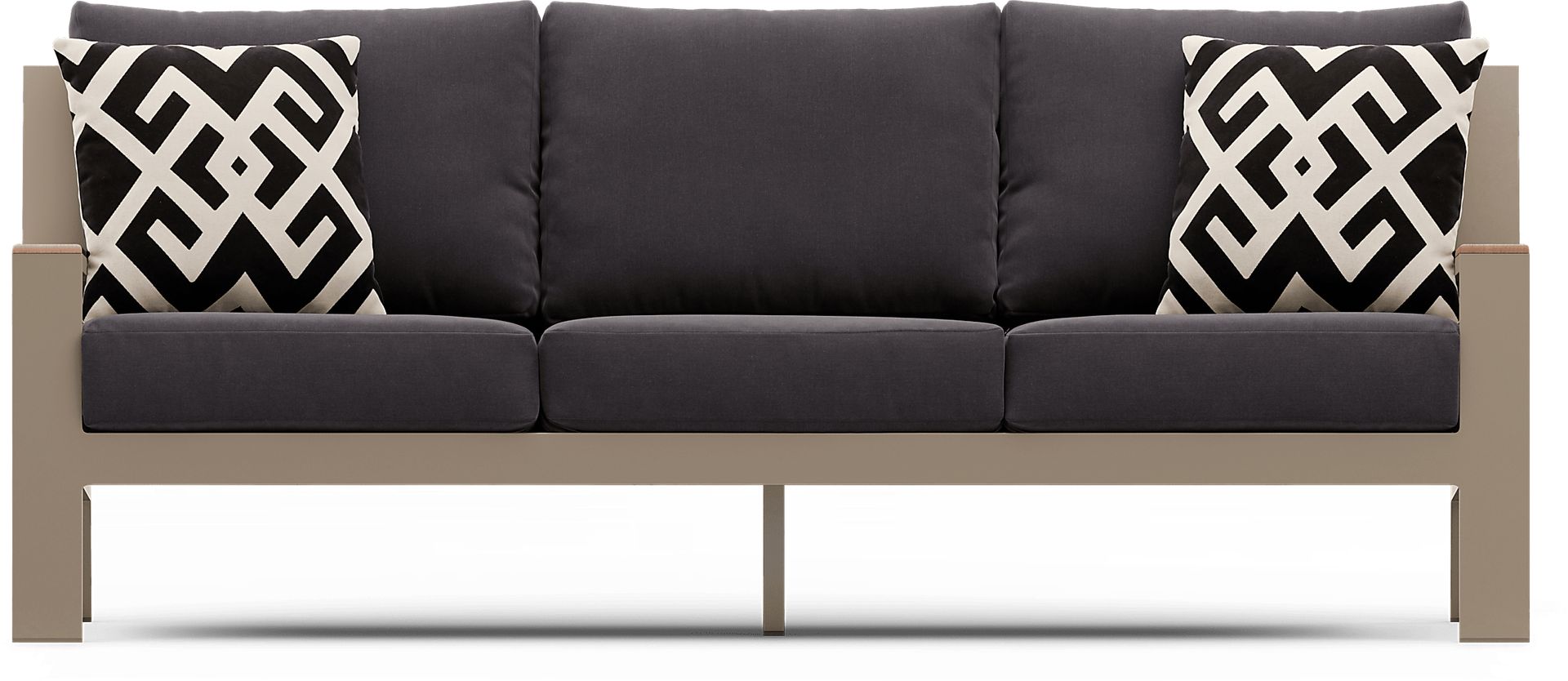 Solana Taupe 4 Pc Outdoor Sofa Seating Set With Charcoal Cushions - Image 2