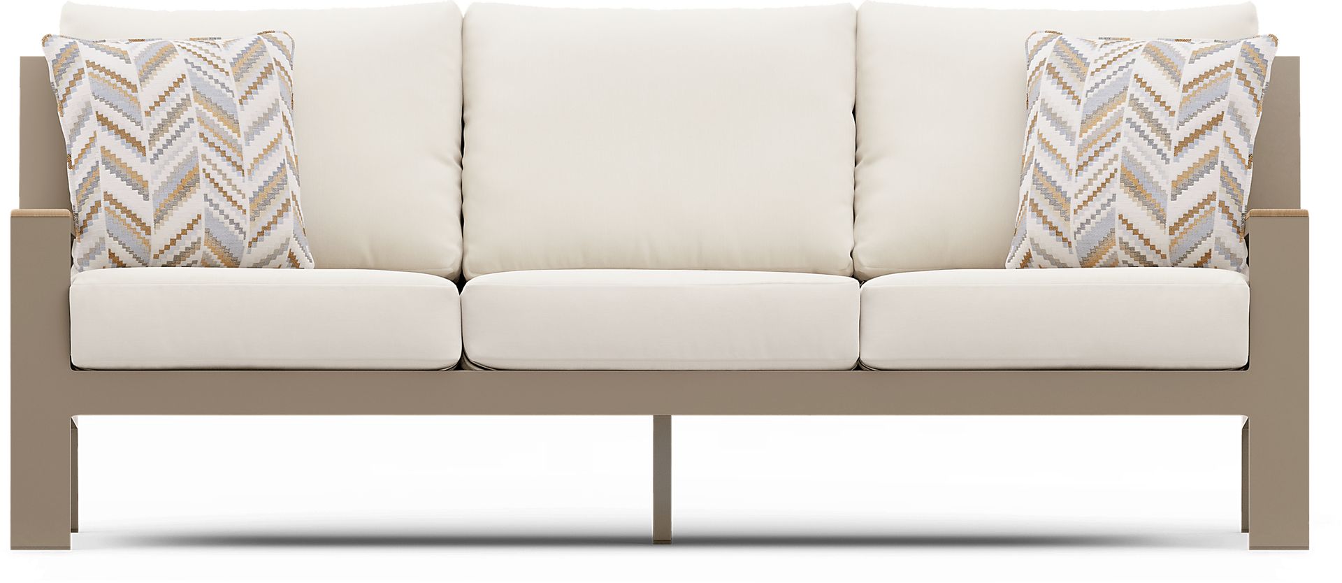 Solana Taupe 4 Pc Outdoor Sofa Seating Set With Natural Cushions - Image 2