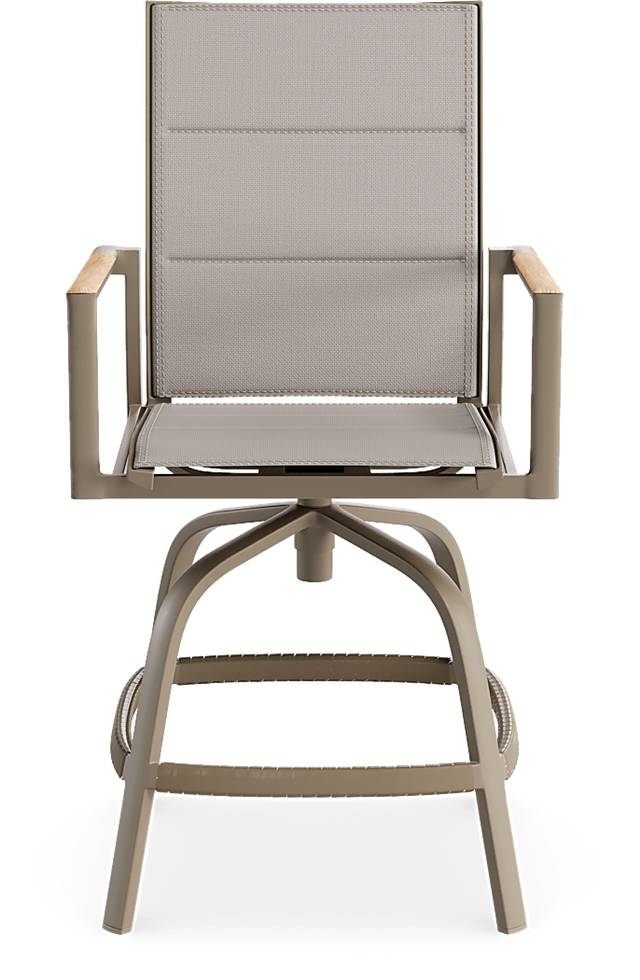 Solana Taupe 3 Pc Outdoor Balcony Dining Set with Swivel Stools - Thumbnail - Image 6