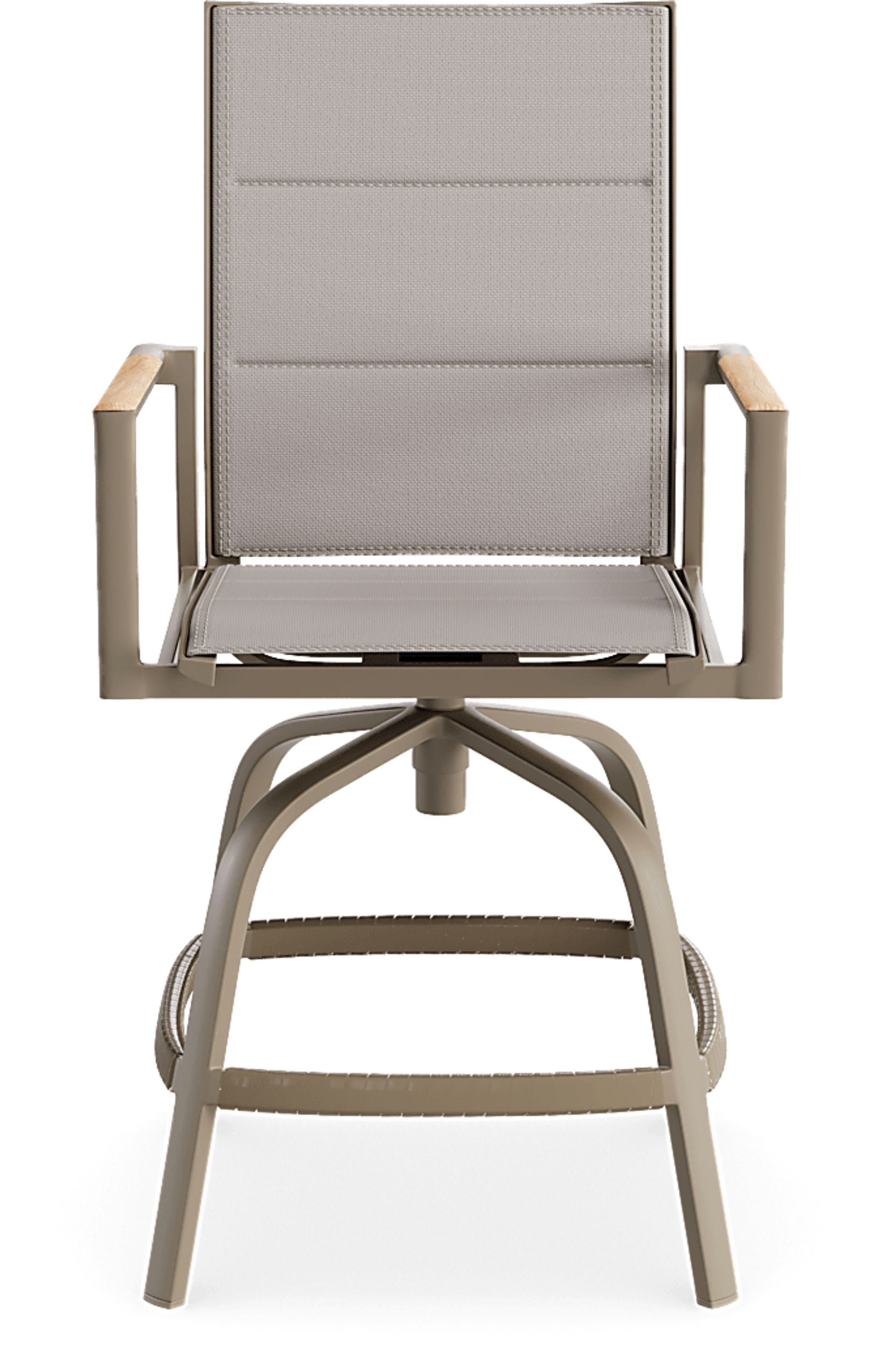 Solana Taupe 3 Pc Outdoor Balcony Dining Set with Swivel Stools - Image 6