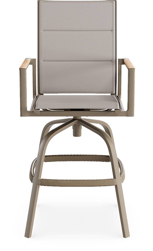 Solana Taupe 5 Pc Outdoor Bar Height Dining Set with Swivel Barstools - Thumbnail - Image 6