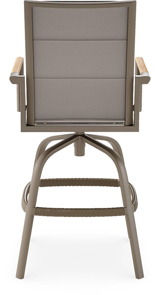 Solana Taupe 5 Pc Outdoor Bar Height Dining Set with Swivel Barstools - Thumbnail - Image 7