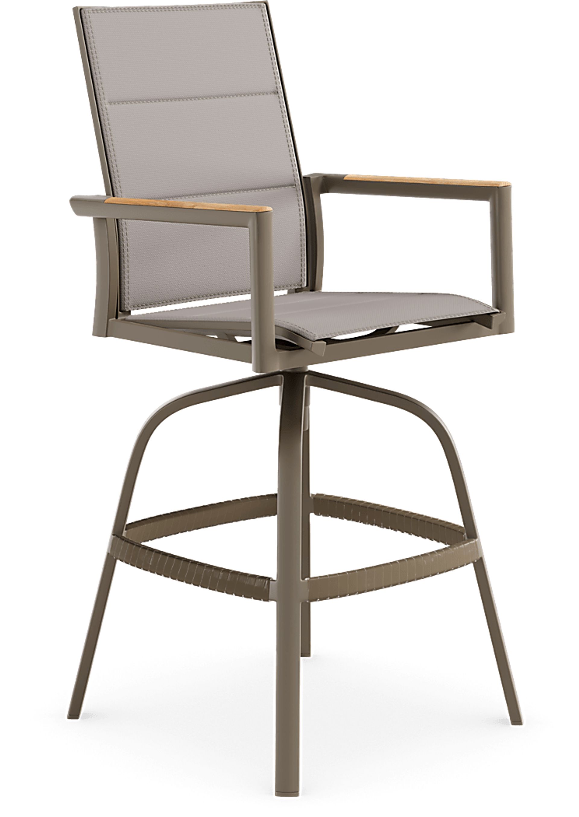 Solana Taupe 5 Pc Outdoor Bar Height Dining Set with Swivel Barstools - Image 5