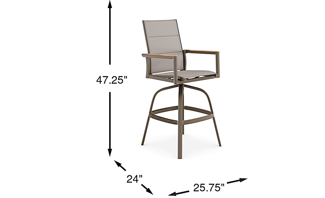 Solana Taupe Outdoor Swivel Barstool