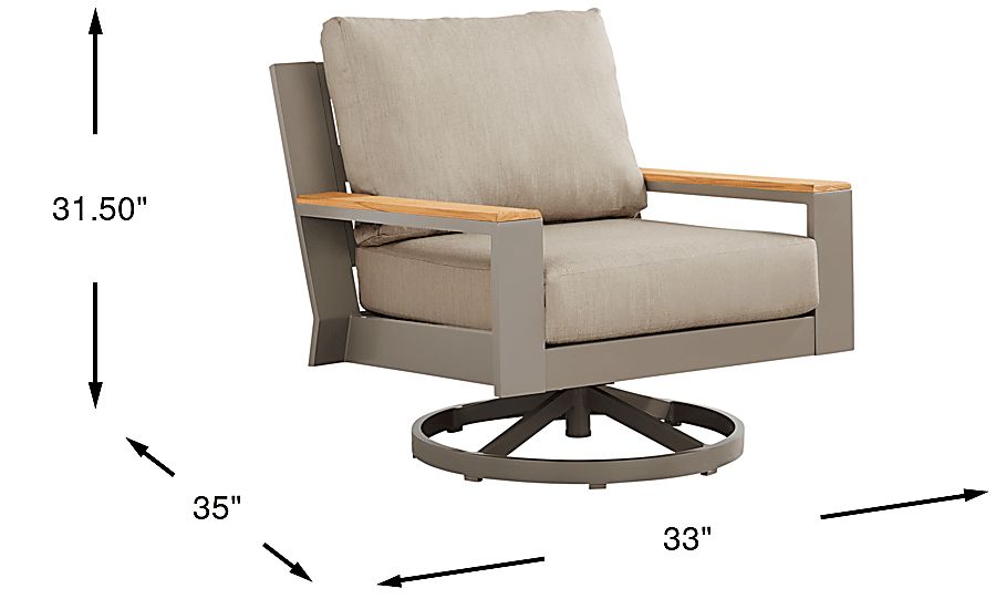 Solana Outdoor Swivel Rocker Club Chair - Thumbnail 3