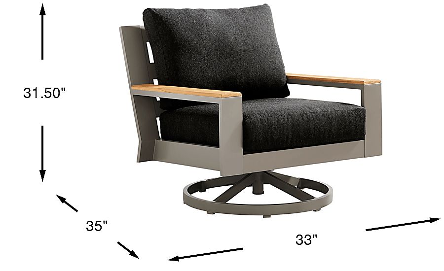 Solana Swivel Rocker Club Chair - Thumbnail 3