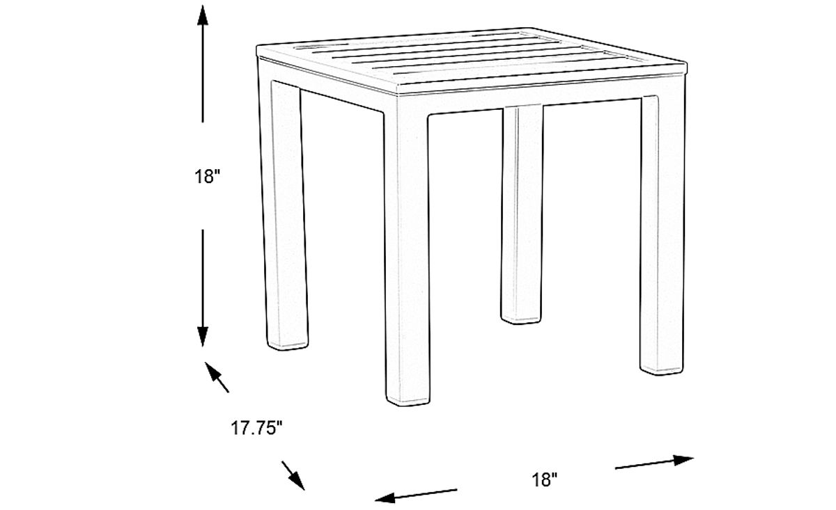 Solana Taupe Colors,Light Wood Aluminum Outdoor Square End Table ...