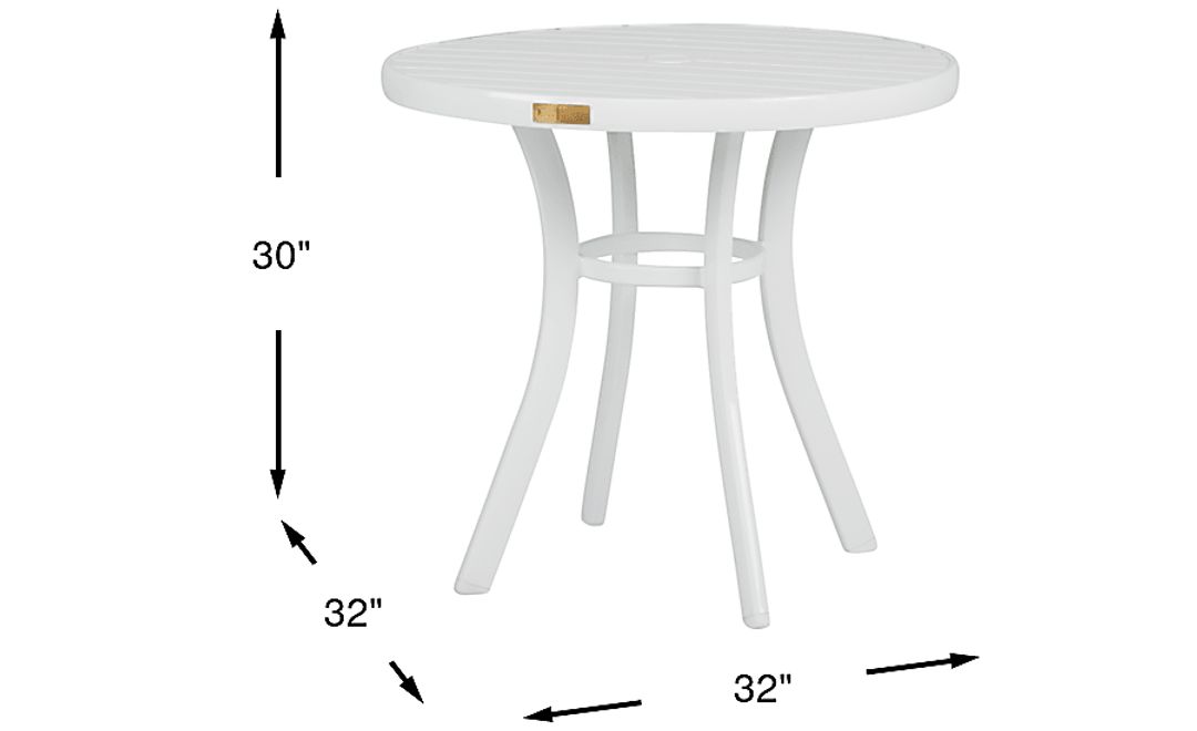 Solana White 32 in. Round Outdoor Dining Table