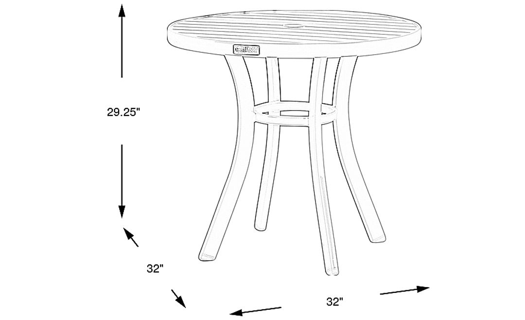 Solana White 32 in. Round Outdoor Dining Table