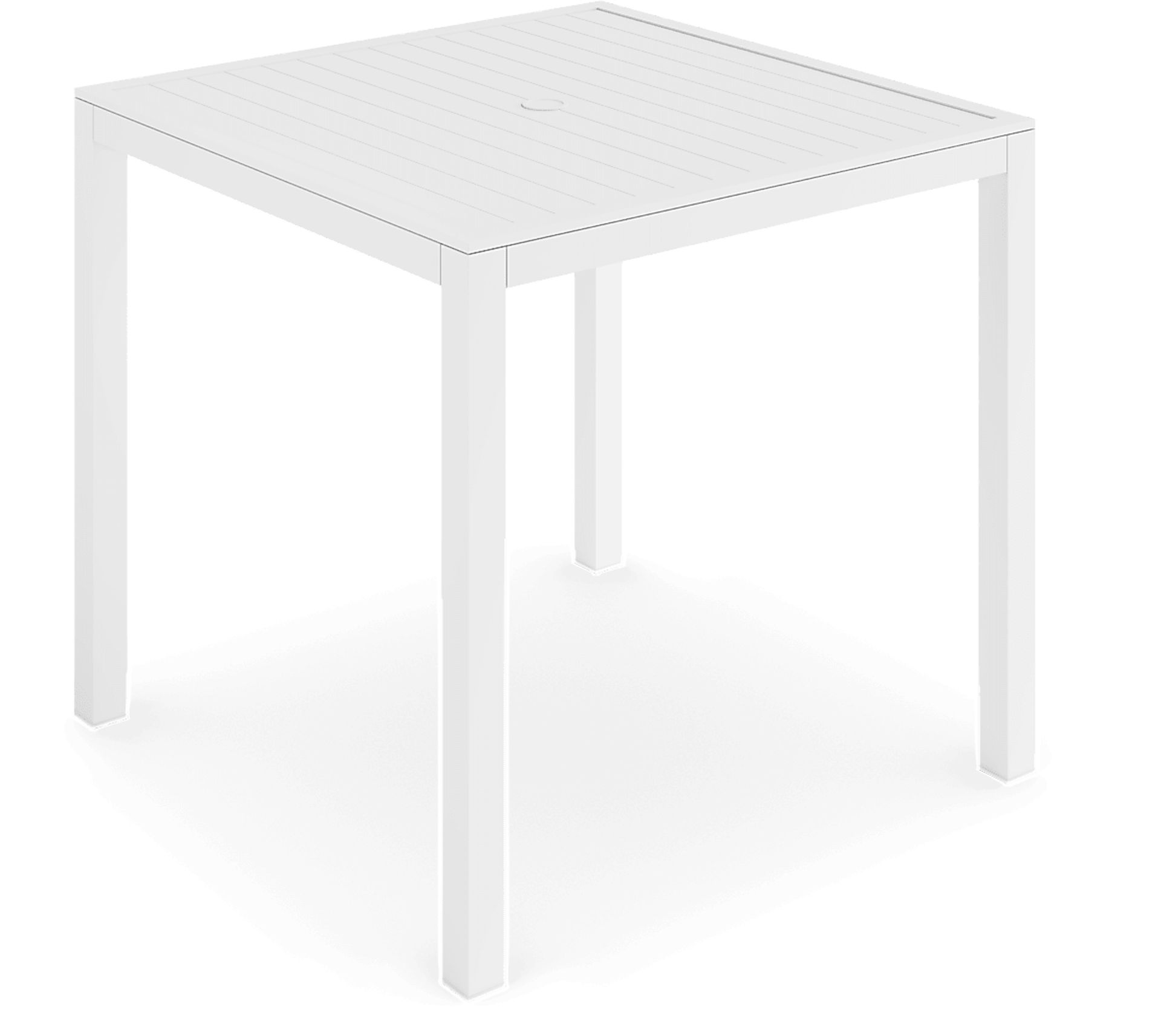 Solana White 5 Pc Outdoor Balcony Dining Set with Swivel Stools - Image 2