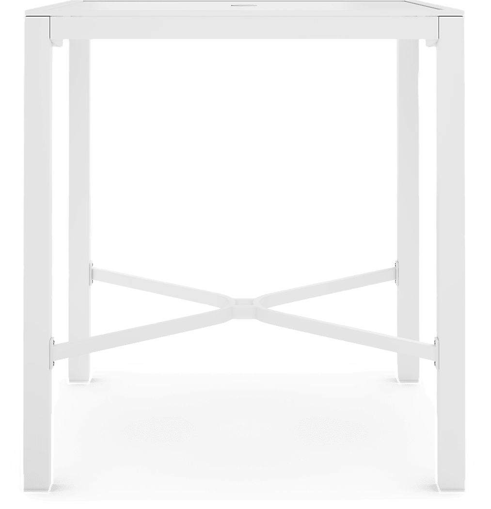 Solana White Colors,White Aluminum Outdoor Square Bar Height