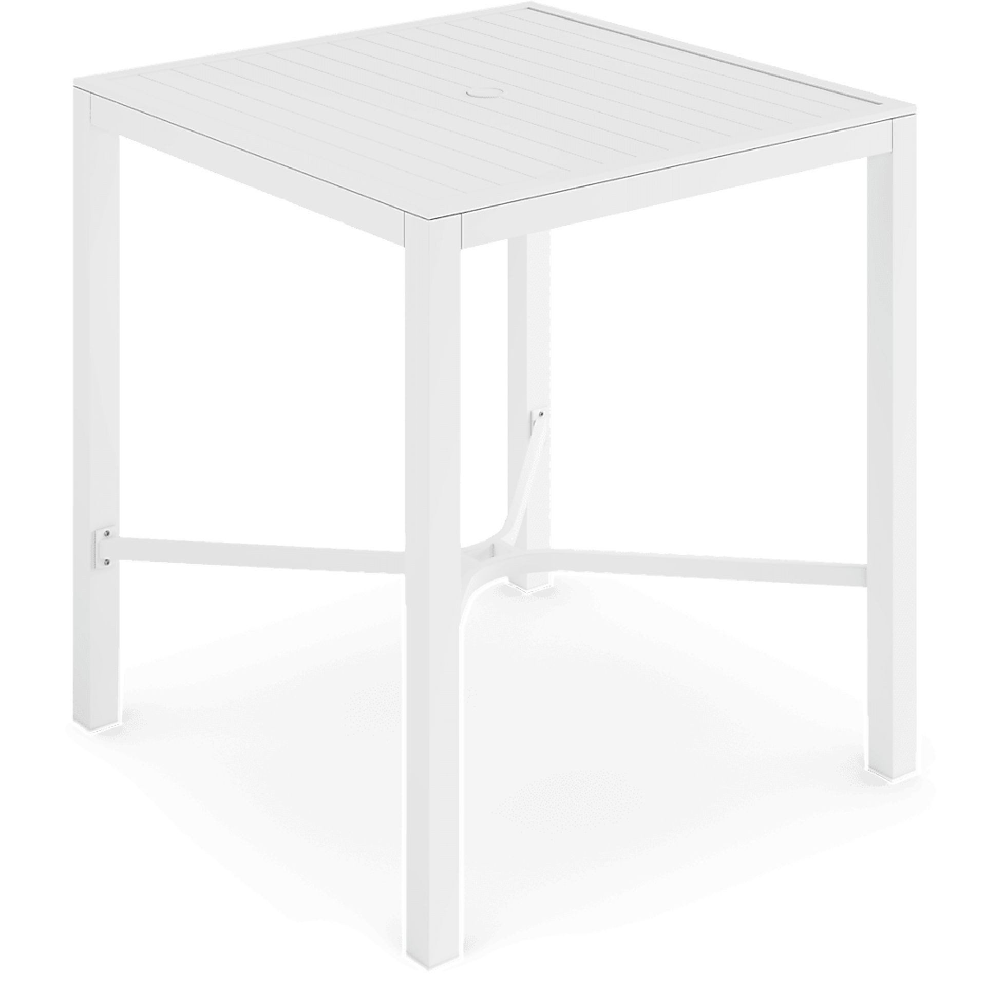 Solana White 5 Pc Outdoor Bar Height Dining Set with Swivel Barstools - Image 2