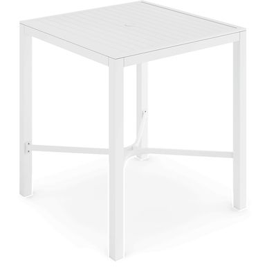 Solana White 38 in. Square Bar Height Outdoor Dining Table