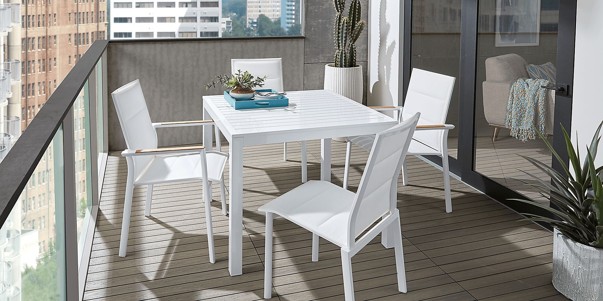 Solana White 38 in. Square Dining Table - Image 2