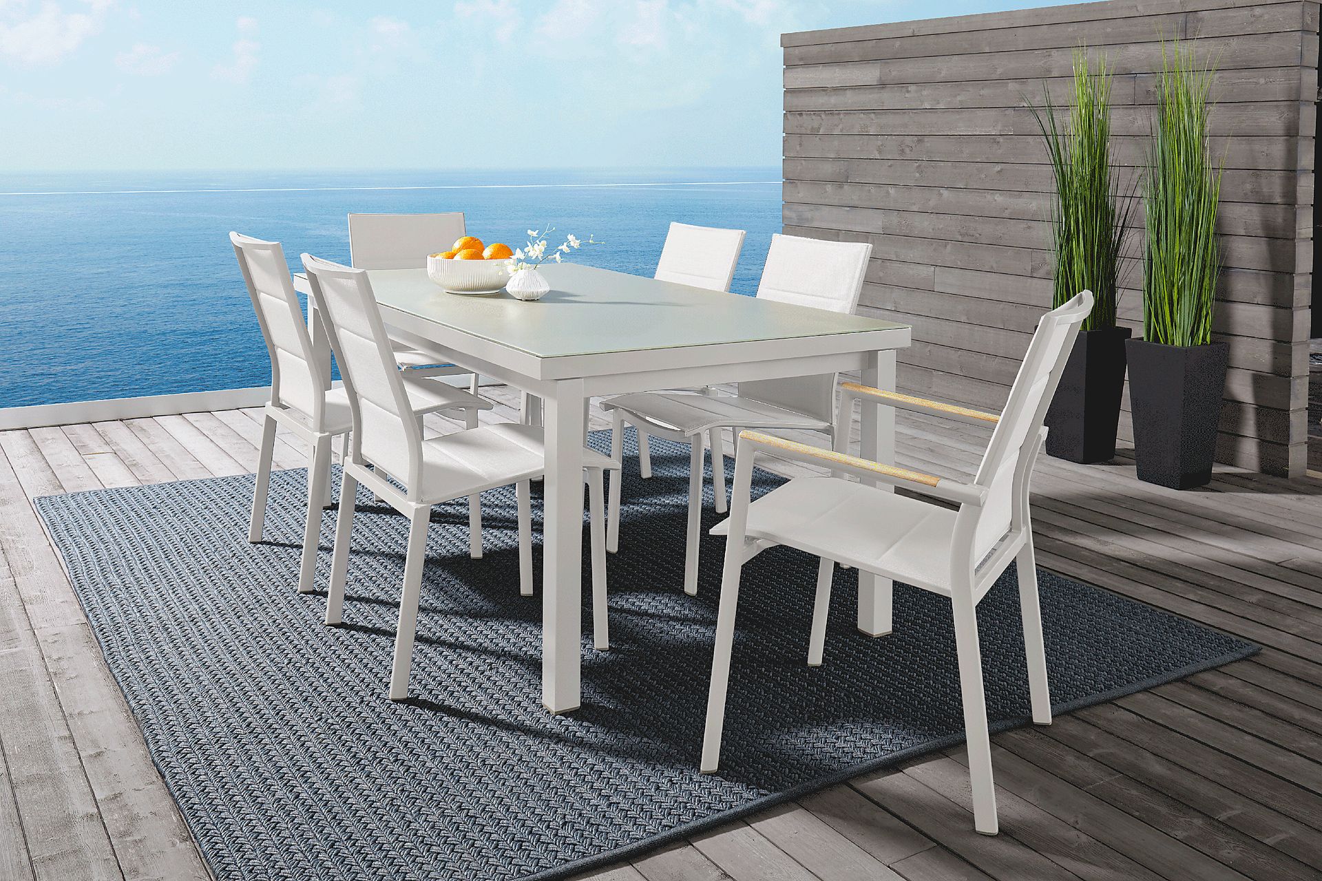 Solana White 70 in. Rectangle Outdoor Dining Table - Image 2