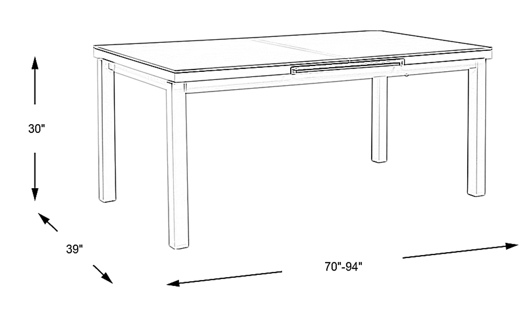 Solana White 71-94 in. Rectangle Outdoor Dining Table
