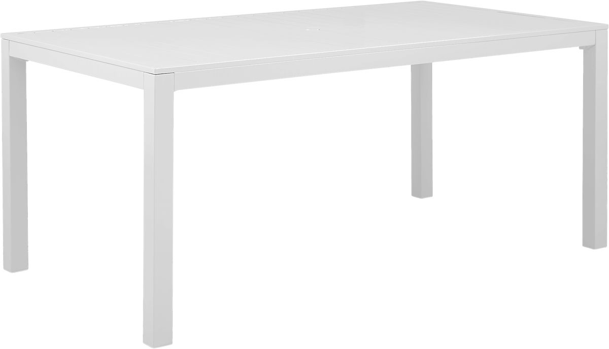 Solana White Colorswhite Aluminum Outdoor Dining Table Rooms To Go