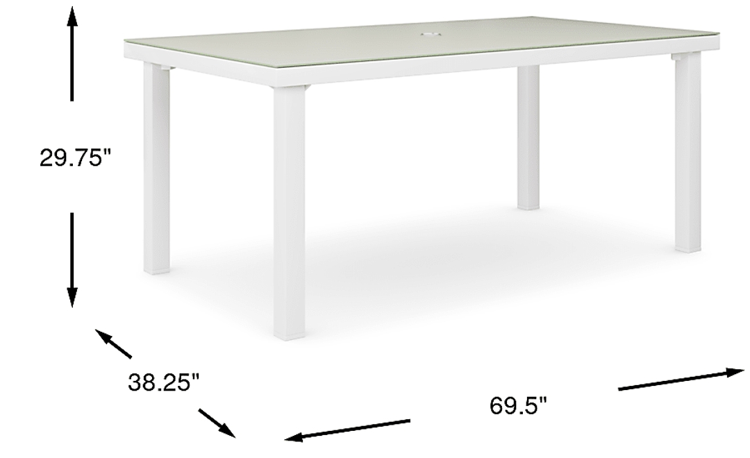 Solana White 70 in. Rectangle Outdoor Dining Table