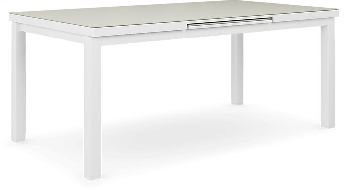 Solana White 71-94 in. Rectangle Outdoor Dining Table
