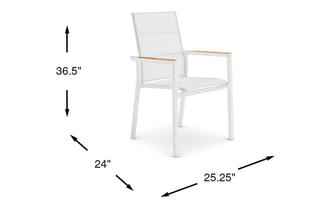 Solana White Outdoor Arm Chair