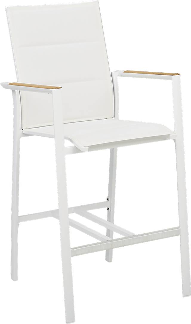 Solana White Outdoor Bar Height Stool - Thumbnail - Image 1