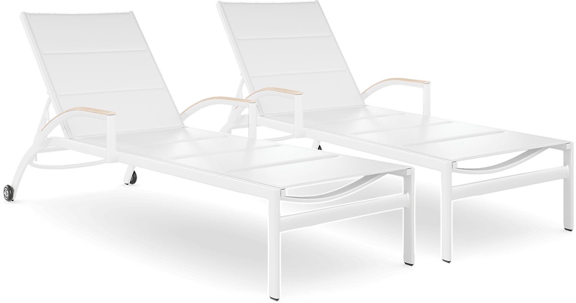 Solana White Outdoor Chaises, Set of 2 - Image 1