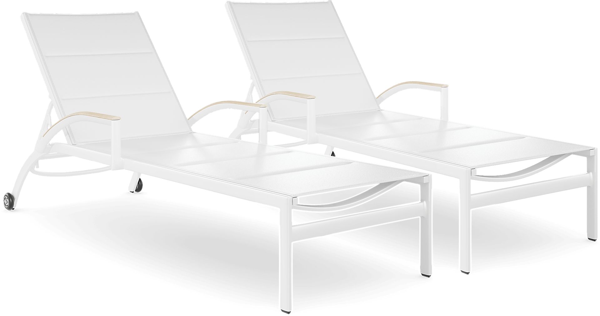 Solana White Outdoor Chaises, Set of 2 - Image 1