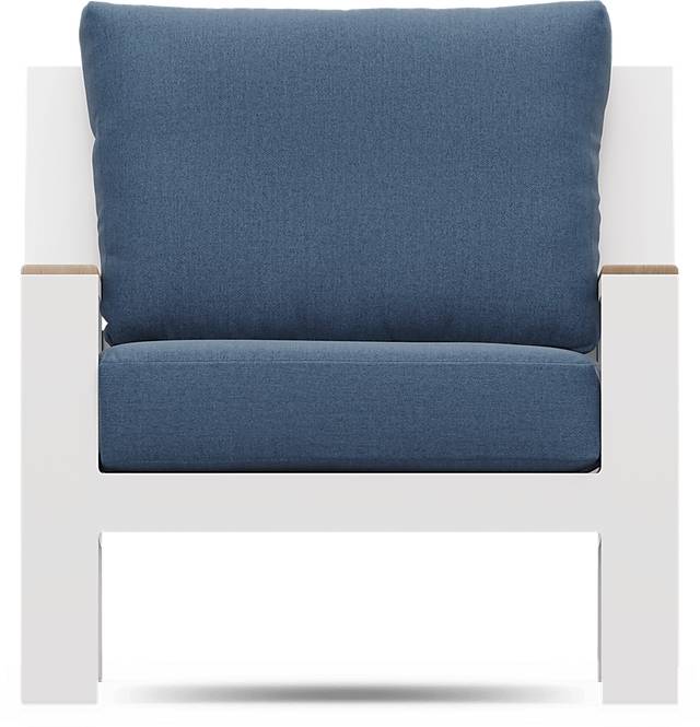 Solana White 4 Pc Outdoor Sofa Seating Set With Blueberry Cushions - Thumbnail - Image 5