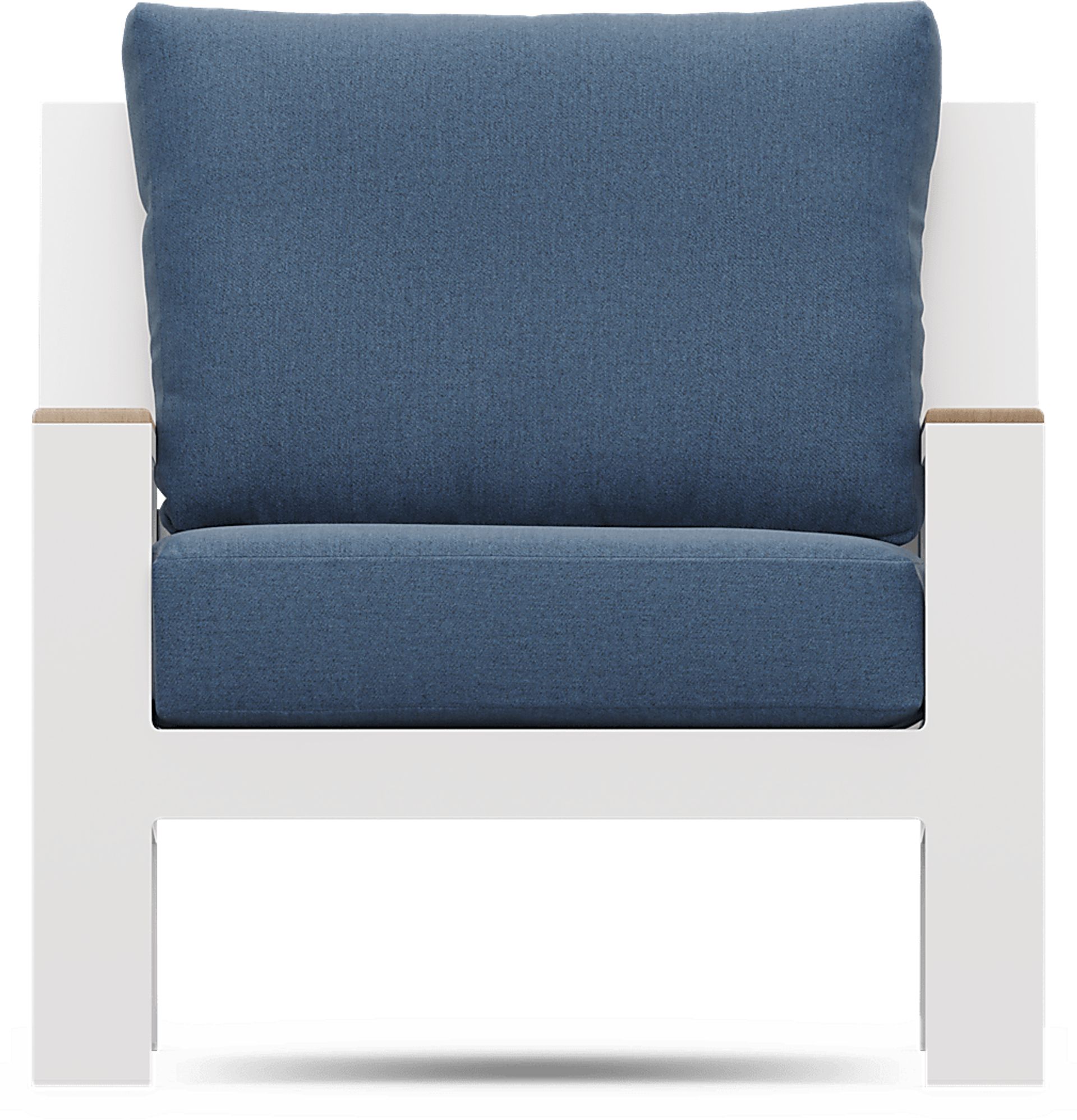 Solana White 4 Pc Outdoor Sofa Seating Set With Blueberry Cushions - Image 5