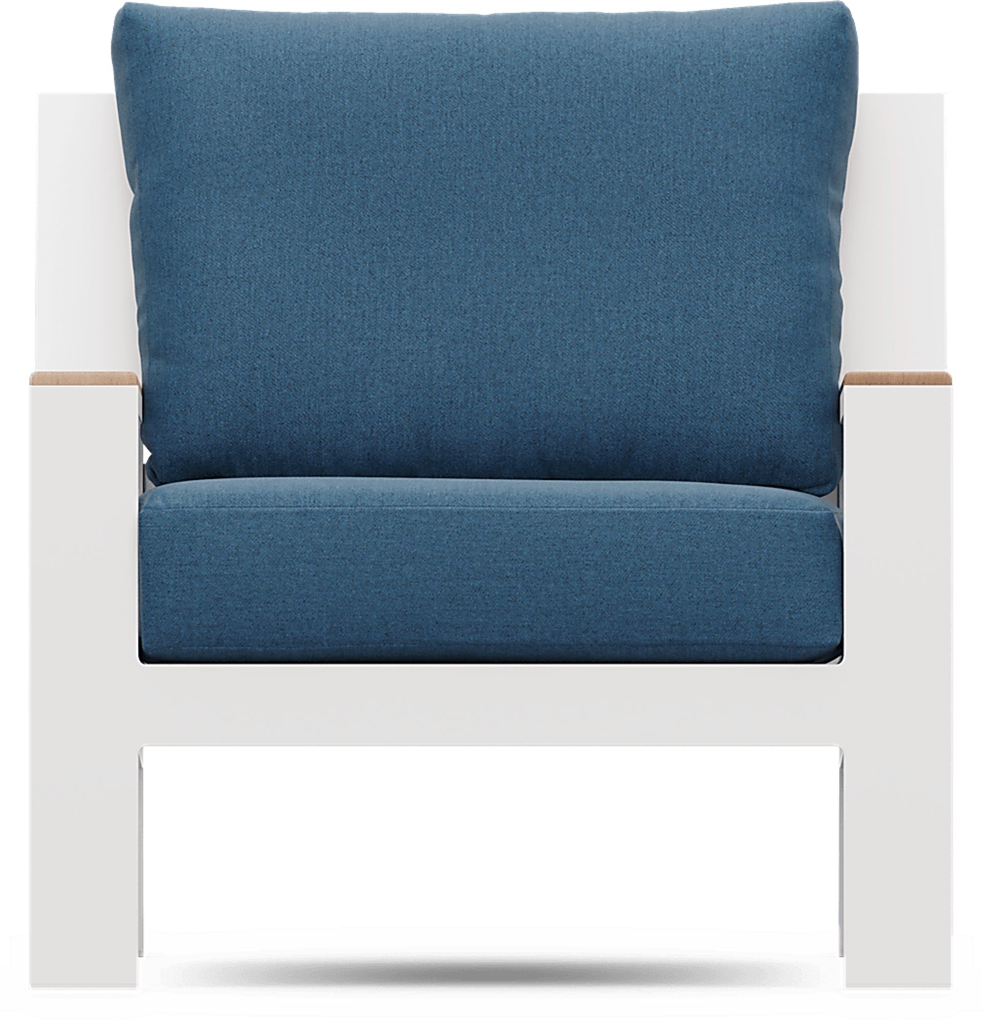 Solana White 4 Pc Outdoor Sofa Seating Set With Blueberry Cushions - Image 5